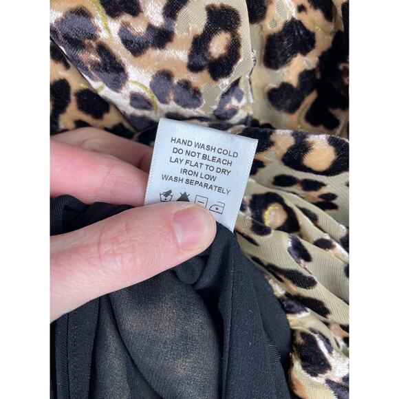 House of Harlow 1960 x Revolve Velvet Leopard Long Sleeve Off Shoulder Bodysuit - Picture 14 of 15